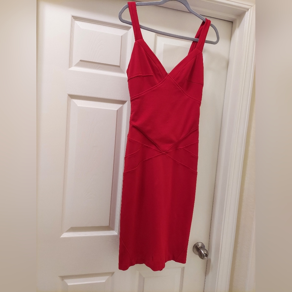 Diane Von Furstenberg Red Bandage Dress Sz 4